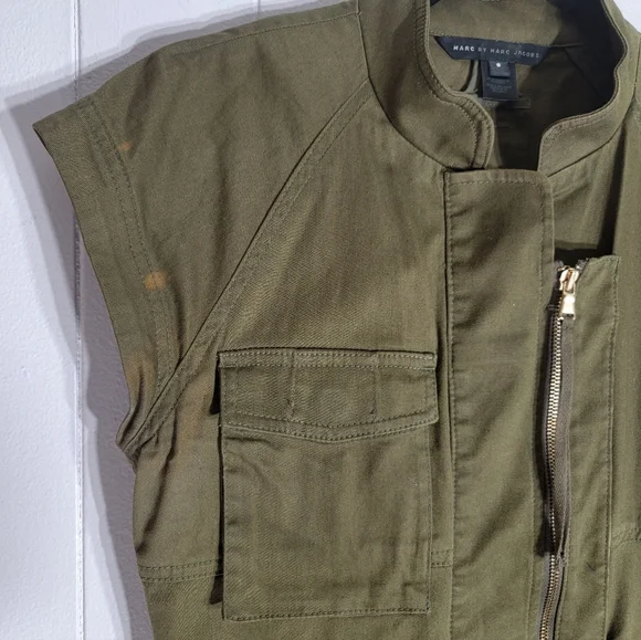 MARC by MARC JACOBS | Olive Green | Short Sleeve Utility Mini Dress | Size 8 - Picture 10 of 10